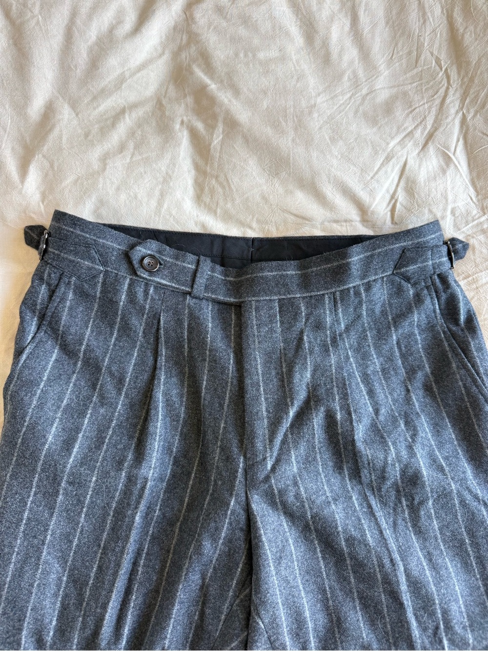 Men's Charcoal Pinstripe Dress Pants - Classic Tailored Fit - Picture 5 of 5
